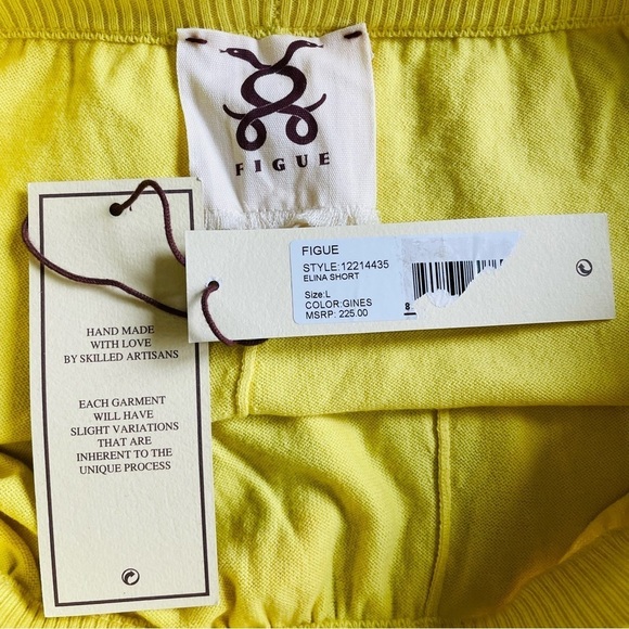 New! Figue elina yellow tassel tie shorts gines nwt 30128 - Picture 5 of 5